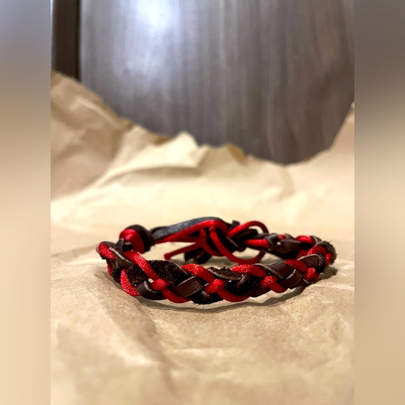 Handmade leather and cord bracelets boho rustic - Picture 4 of 7